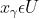 x_{\gamma }\epsilon U