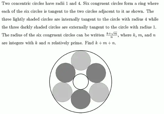Two concentric circles have radii 1 and 4