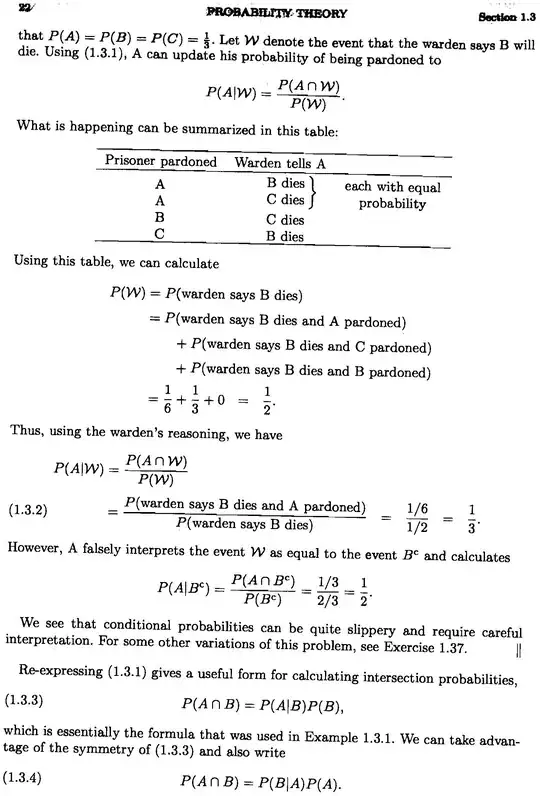 The Prisoner's Problem from Casella and Berger