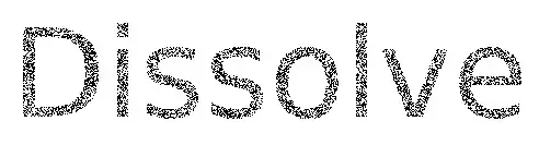 black text "Dissolve" 50% dissolved on white background