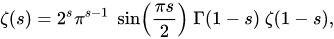 Riemann Zeta Functional Equation