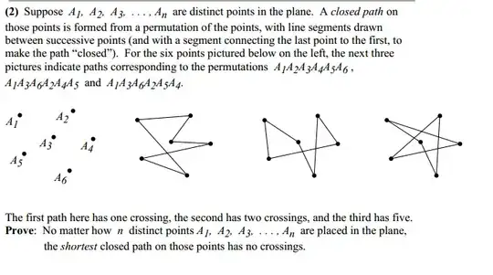Prove the shortest path is closed, shows a diagram