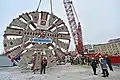 The rotor of TBM at the Nekrasovskaya line construction site in Moscow