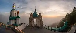 View of the St.&nbsp;Nicholas Church and the St.&nbsp;Andrew Chapel of the Holy Mountains Lavra
