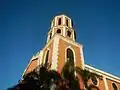 The bell tower prior to the 2020 fire