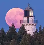 A lit beacon