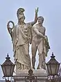 Athena leads the young warrior into the fight