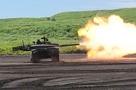 Shooting of 120&nbsp;mm Smoothbore gun
