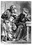 Russian noble and serfs (1861)