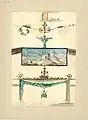 1888 watercolor of painted panel with architectural scene from upper north wall of cubiculum 9