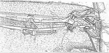 1908 Ordnance Survey map of the Queen's Lines and Prince's Lines