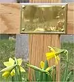 Temporary marker in St. Peter's Churchyard, Dunchurch.