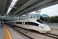 A CRH380BL EMU on G160 at Shanghai Hongqiao