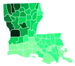 Support for Fleming by parish:&nbsp;&nbsp;>40%&nbsp;&nbsp;35–40%&nbsp;&nbsp;30–35%&nbsp;&nbsp;25–30%&nbsp;&nbsp;20–25%&nbsp;&nbsp;15–20%&nbsp;&nbsp;10–15%&nbsp;&nbsp;5–10%&nbsp;&nbsp;<5%
