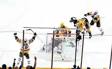  Photograph of Patric Hornqvist celebrating the Stanley Cup clinching goal