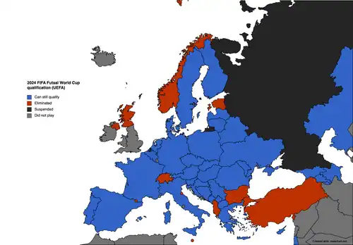 Map of the 2022 UEFA Women's Under-19 Championship qualification, As of 10 April 2022.