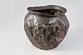 Bronze cooking pot, with repairs