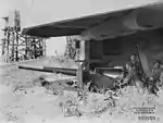 4.7-inch (120 mm) gun protecting the anti-submarine boom at Fort Lytton, 1943