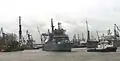 Unfinished Baden-Württemberg being towed on 10 November 2015.