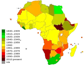 Image 4Dates of independence of African countries (from History of Africa)