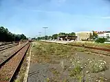 The overgrown platform of tracks 4 and 5