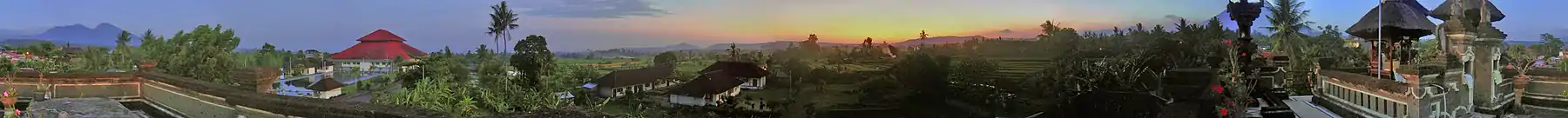 Panorama of city Amlapura at afternoon