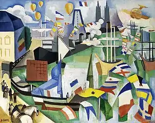 14 July, Port de Bordeaux-Poincaré, 1913–14, oil on canvas, 65 x 81.5&nbsp;cm, private collection