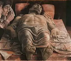 The Lamentation over the Dead ChristTempera on canvas, 68×81&nbsp;cm, 1490; Pinacoteca di Brera, Milan.