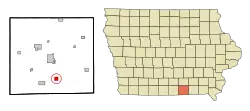 Location of Exline, Iowa
