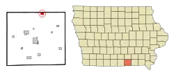 Location of Moravia, Iowa