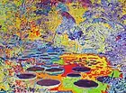 Tjaša Iris, The Joy of Nature, acryl on jute, 90 x 120 cm, 2013