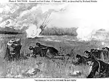 Advance of the navy sharpshooters' unit during the sailors' and marines' assault