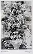 Auguste Herbin, 1912, Les roses, oil on canvas, 92.1 x 60.3&nbsp;cm. Exposició d'Art francès d'Avantguarda, Galeries Dalmau, Barcelona, 1920 (page from the catalogue)