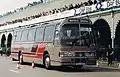 Duple Dominant II/IV hybrid on Leyland Tiger chassis.  This vehicle has optional flat-glass passenger windows.