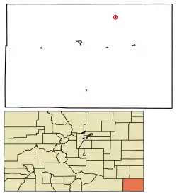 Location of Two Buttes in Baca County, Colorado.