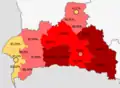 Belarusians in the region&nbsp;&nbsp;>95%&nbsp;&nbsp;90—95%&nbsp;&nbsp;85—90%&nbsp;&nbsp;<85%