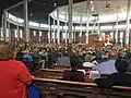 Scharfenberger addresses the congregation at the Shrine of the North American Martyrs, 2018.