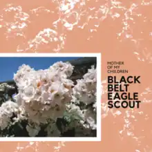 A white-framed picture of flowers superimposed over a larger colored pattern of flowers