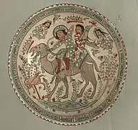 Bahram Gur hunting with Azadeh; 3 5/8 x 8 3/8in. (9.2 x 21.3&nbsp;cm)