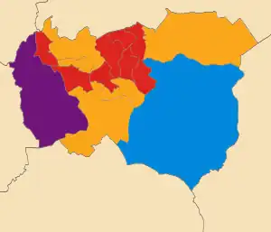 2016&nbsp;&nbsp;Labour Party (UK): 8 &nbsp;&nbsp;Liberal Democrats (UK): 5 &nbsp;&nbsp;Conservative Party (UK): 1 &nbsp;&nbsp;UK Independence Party: 1