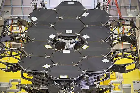 Backplane with 12 of 18 segments attached, the segments are covered over for protection
