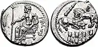 Coin of Balacrus, as Satrap of Cilicia. Tarsos, 333-323 BC. Baaltars in Aramaic to right on the obverse, letter "B" on the reverse.