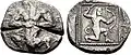 Coin type of the Cyprus double Siglos from Lapethus found later near the hoard. Late 6th-early 5th century BCE