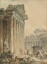 Capriccio (ca. 1756), watercolor, 56.4 x 41.3&nbsp;cm., Metropolitan Museum of Art