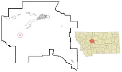 Location of Cascade, Montana