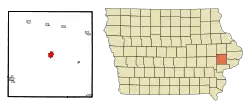 Location of Tipton, Iowa