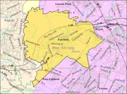 Census Bureau map of Fairfield Township, Essex County, New Jersey