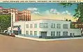 Postcard view c. 1940 of the Central Greyhound Lines Bus Terminal Syracuse New York (Montgomery St at Harrison Street) (since demolished)