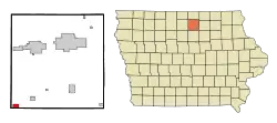 Location of Meservey, Iowa