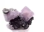 Fluorite on Chalcopyrite, (5.2 x 4.6 x 2.6&nbsp;cm)